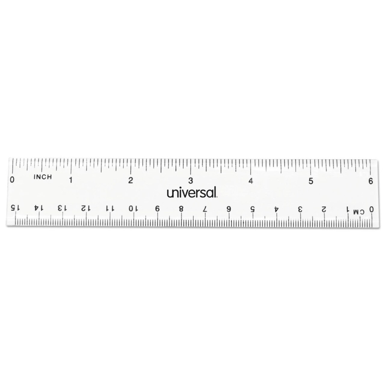 Universal 6 in. Long Standard/Metric Plastic Ruler - Clear (2/Pack)